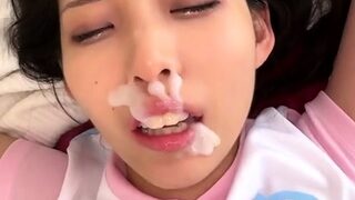 Black amateur girlfriend with braces blowjob with cumshot