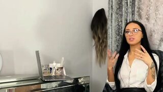 Solo femdom babe laughs on small dicks