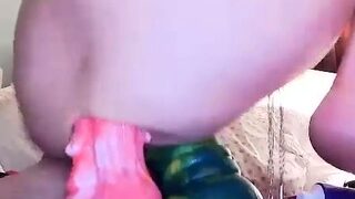 Stacked brunette goes solo toys and masturbation